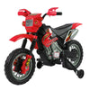 Moto Elettrica per Bambini 3-6 Anni in Plastica PP con Ruote di Supporto, Fari e Musica, 102x53x66 cm, Rosso e Nero WQ152-0018WQ1