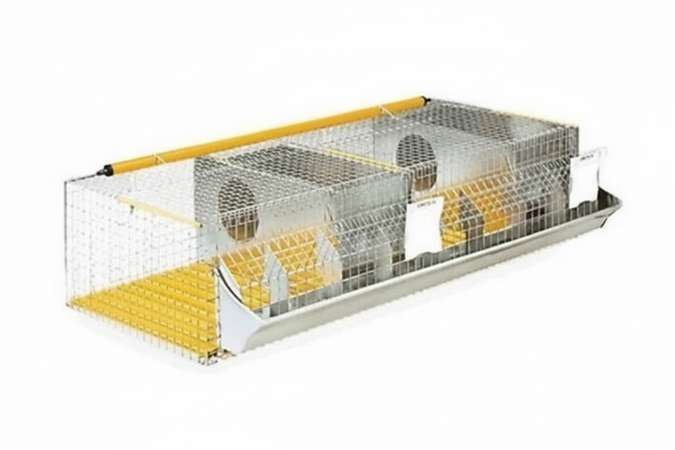 GABBIA CONIGLI FATTRICI 2 FORI CON NIDI INTERNI CM. 120X66X30H