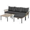 Set da Giardino 5 Pezzi in Rattan con 2 Sedie Laterali, Sedia Centrale e 2 Sgabelli/Tavolini da Caffè 860-306V00GY