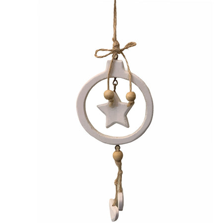 Pendaglio in legno h 20 cm, pallina per Albero di Natale addobbi natalizi