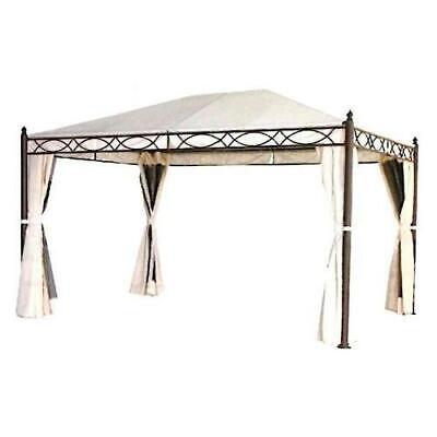 GAZEBO IN METALLO OREGON 3X3,6 MT COLORE ECRU' ARREDO GIARDINO ESTERNO GAZEBI