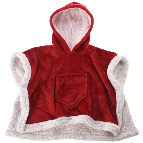 Poncho di Babbo Natale, con cappuccio, color Rosso e Bianco, per cosplay, in plastica