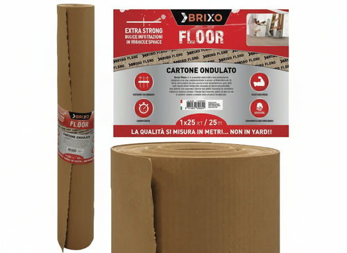 CARTONE COPRIPAVIMENTO ONDULATO BRIXO FLOOR H.100 MT.25 CA