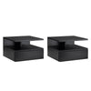 Set da 2 Comodini Sospesi per Camera da Letto con Cassetto e Mensola Superiore in Legno 35x32x22.5cm MN4831-338BKMN4