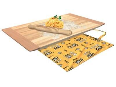 TAVOLIERE SPIANATOIA ASSE IN LEGNO PER IMPASTARE CON MATTARELLO E CUSTODIA