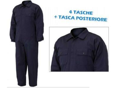 TUTA TUTE DA LAVORO 4 TASCHE CON CERNIERA MECCANICO IDRAULICO PITTORE