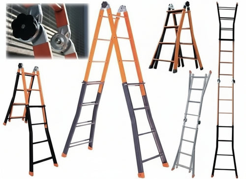 SCALA ACCIAIO TELESCOPICA 5+4 GRADINI H 4,40 MT