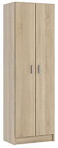 KIT ARMADIO 2 ANTE E 5 RIPIANI REGOLABILI MULTIUSO CM. 59X37X180H COLORE ROVERE
