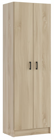 KIT ARMADIO 2 ANTE E 5 RIPIANI REGOLABILI MULTIUSO CM. 59X37X180H COLORE ROVERE