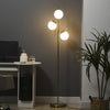 Lampada da Terra Moderna Oro e Metallo con 3 Punti Luce E27, Design Sferico in Vetro, Altezza 169cm - DecHome