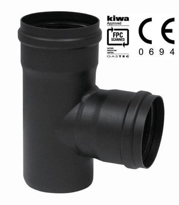 RACCORDI RACCORDO A T PER STUFE A PELLET CM. 8 CON GUARNIZIONE CANNE FUMARIE