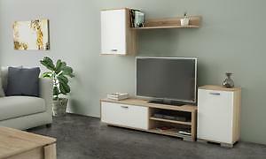 KIT PARETE ATTREZZATA CM. 170X36X190H ROVERE/BIANCO