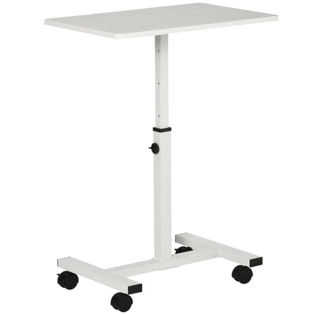 Scrivania Tavolino Porta PC Altezza Regolabile e Ruote  60x40x53-84cm Bianco QP9838-136WTQP9 , soggiorno salotto nero bianco marrone grgio alto basso design moderno sala moderno