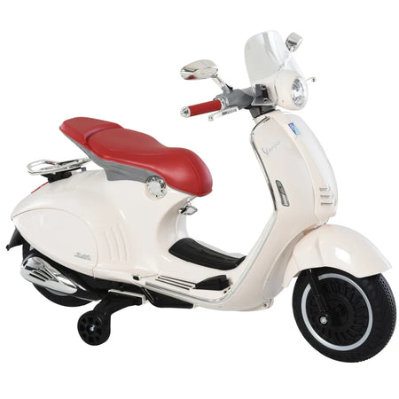 Moto Elettrica per Bambini con Licenza Ufficiale Vespa, 2 Rotelle, Luci e Suoni, 108x49x75 cm, Bianca HN7370-115WTHN7