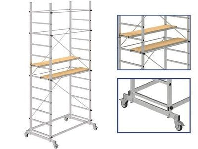 TRABATTELLI TRABATTELLO PONTEGGIO ALLUMINIO STEP UP MERIT CM. 155x100xH360