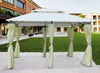 SET TENDE LATERALI RICAMBIO GAZEBO IN METALLO SINES COLORE BEIGE ARREDO GIARDINO