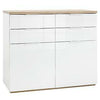 KIT MOBILE 4 CASSETTI + 2 ANTE CM. 120X50X102H BIANCO LACCATO / ROVERE