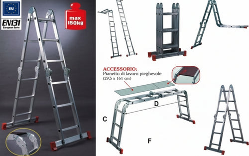 SCALA TRABATTELLO MULTIPOSIZIONE FACAL HOBBY 6 ALLUMINIO