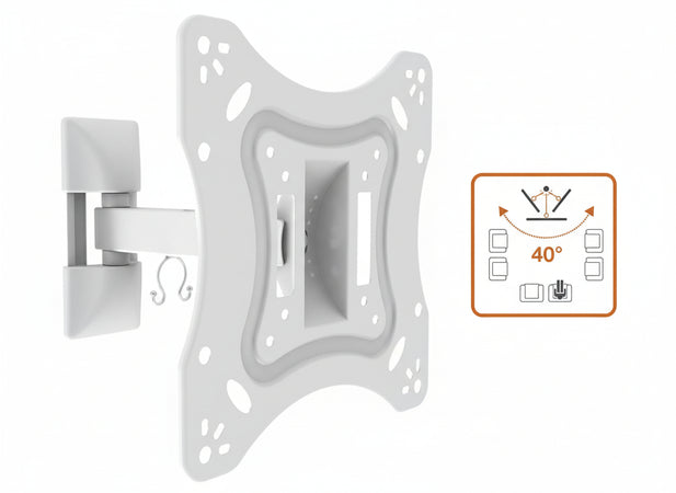 MENSOLA STAFFA PER TV BIANCA CON BRACCIO 451059 PER SCHERMO DA 28" A 42"