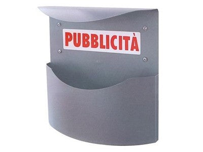 CASSETTA POSTALE PER PUBBLICITA' MARSUPIO COLOR ARGENTO CM.L34,5xP12,5xH35