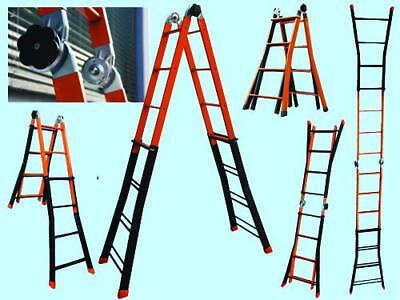 SCALA ACCIAIO TELESCOPICA 4+4 GRADINI H 3,80 STEP UP