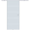 Porta Scorrevole Interna in Vetro Smerigliato e Satinato con Binario B3 in Alluminio per Bagno Cucina Studio Vetro 205x 90x 0,8cm WJ8B70-005WJ8