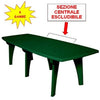 TAVOLO LIPARI VERDE O BIANCO RIDUCIBILE IN POLIPROPILENE CM. 250X90X72H