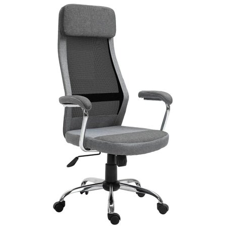 Sedia da Ufficio Ergonomica Girevole, Altezza Regolabile e Dondolamento, Poltrona in Tessuto a Rete 65x67x119-129cm Grigio DF4921-385CGFD4
