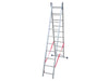 SCALA IN ALLUMINIO DOPPIA TELESCOPICA FACAL 2 RAMPE X 8 GRADINI ALLUNG. MT. 3,70