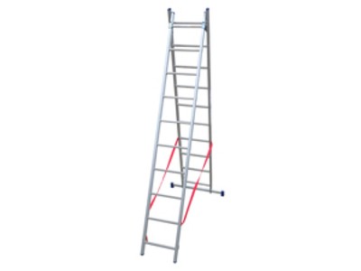 SCALA IN ALLUMINIO DOPPIA TELESCOPICA FACAL 2 RAMPE X 8 GRADINI ALLUNG. MT. 3,70