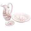 TRIS DI CERAMICHE PER LAVABO VECCHI LAVABO FANTASIA FIORI BROCCA/PIATTO/PIATTINO