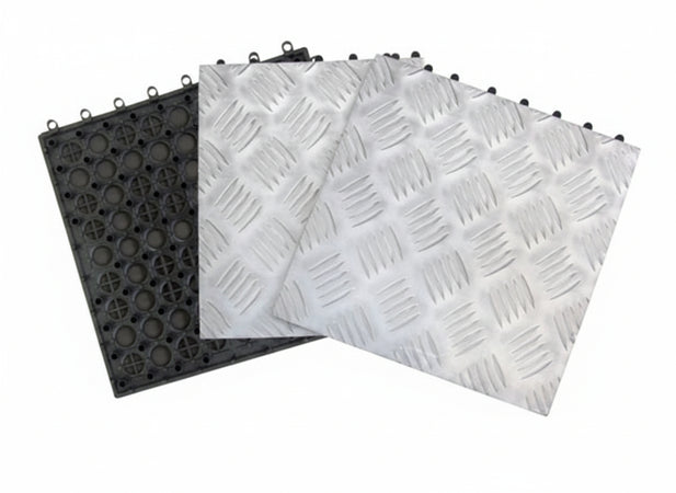 PIASTRELLA PAVIMENTO ALLUMINIO ANTISCIVOLO CM. 31X31 PEZZI 10 MQ. 1