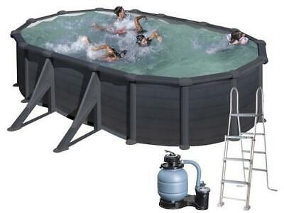 PISCINE FUORITERRA OVALI GRE GRANADA KIT POROV GF 738 - CM.730x375xH132