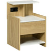 Comodino moderno con 2 Prese, 2 porte USB e Cassetto in truciolato, 40x40x60cm, Color Legno KL2831-668V90NDKL2