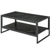 Tavolino Caffè Nero Effetto Marmo Ufficio 106x50x46 FT2833-821BK , soggiorno salotto basso nero bianco marrone grgio design moderno sala moderno alto divano camera legno vetro rotondo