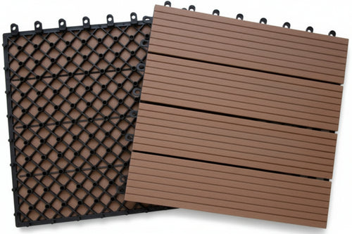 PIASTRELLA PAVIMENTO POLI-WOOD LEGNO SCURO CM. 31X31 PEZZI 10 MQ. 1