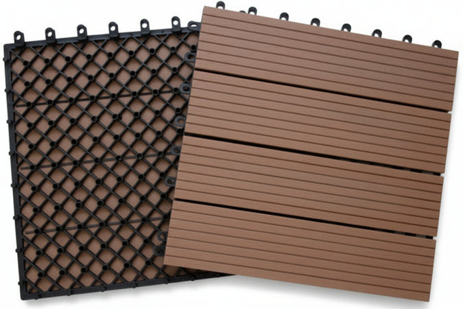 PIASTRELLA PAVIMENTO POLI-WOOD LEGNO SCURO CM. 31X31 PEZZI 10 MQ. 1