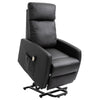 F713-066V90A Poltrona Alza persona con Telecomando, Schienale Reclinabile con Poggiapiedi in Pelle PU Nera 67x95x105cm