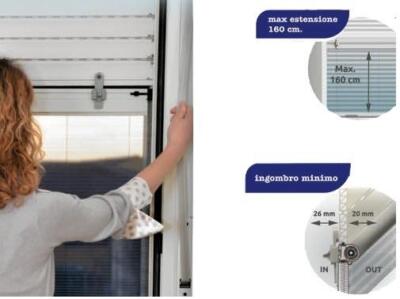 ZANZARIERA STOP INSET PER TAPPARELLE FINESTRE CM.100X160 BIANCO O MARRONE