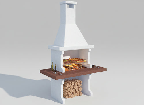 BARBECUE IN CEMENTO BETON CEPPO L180xP90xH267 CM