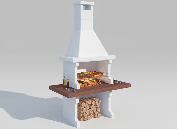 BARBECUE IN CEMENTO BETON CEPPO L180xP90xH267 CM