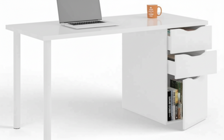 SCRIVANIA REVERSIBILE ATHENA CM. 138X60X74H CON 2 CASSETTI E 1 ANTA