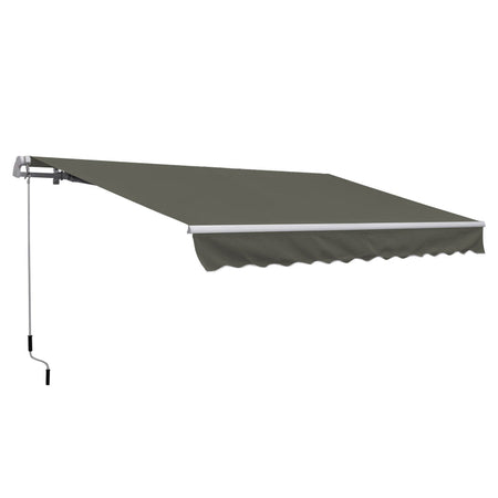 Tenda da Sole per Esterno Avvolgibile a Bracci con Apertura a Manovella, 350x250 cm, Grigio WE1840-174V00GYWE1