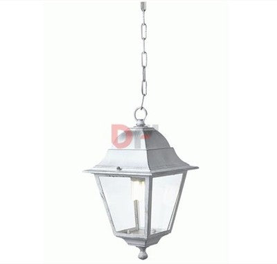 LANTERNA LANTERNE LAMPADE CON CATENA OLD CM.35x18x11 COLORE BIANCO/ARGENTO