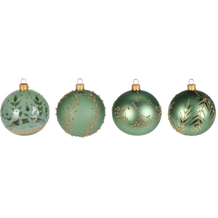 Palline per albero di Natale decorato, in Vetro, color Verde, da Ø 100 mm, 6 pezzi