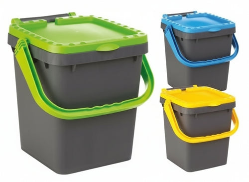 BIDONI PATTUMIERA RACCOLTA DIFFERENZIATA ANTIRANDAGISMO 20LT CM.34X34XH34