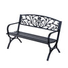 Panca Panchina da Giardino Esterno Metallo, Ghisa 127 × 60 × 85cm Nero 84B-009