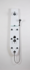 PANNELLO IDROMASSAGGIO CRISTAL PER DOCCIA 6 BOCCHETTE IN VETRO BIANCO