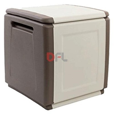 BAULE PORTATUTTO IN POLIPROPILENE MULTIUSO CM. 54X53X57H TORTORA/ECRU'
