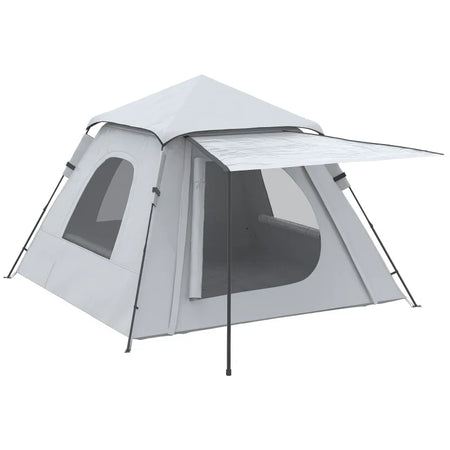 Tenda da campeggio da 2-3 persone con Veranda, 210x210x150cm, grigia e bianca RH1A20-288V00SRRH1